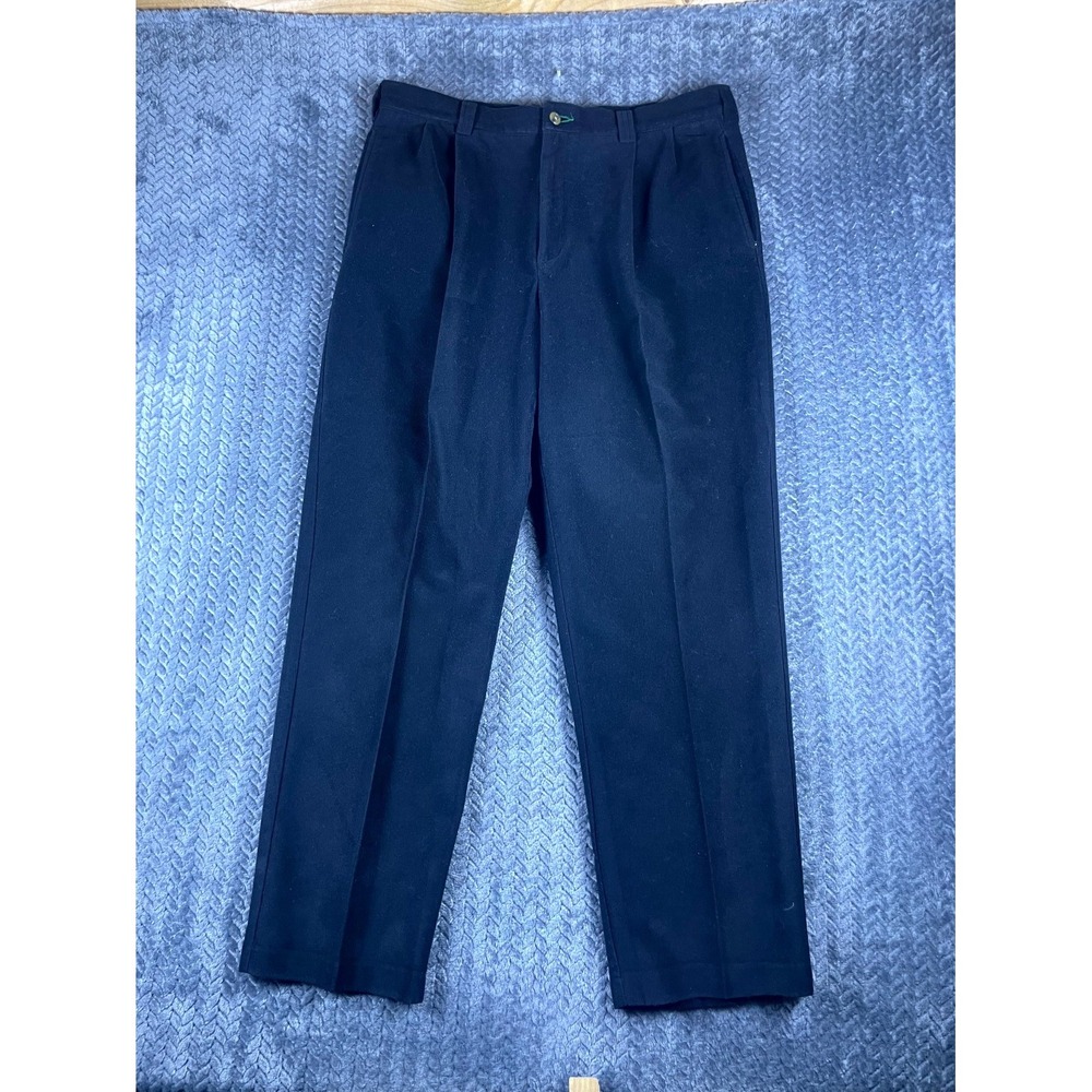 Tommy Hilfiger Chino Pants Mens 36x30 Black Corduroy Pleated High Rise Straight